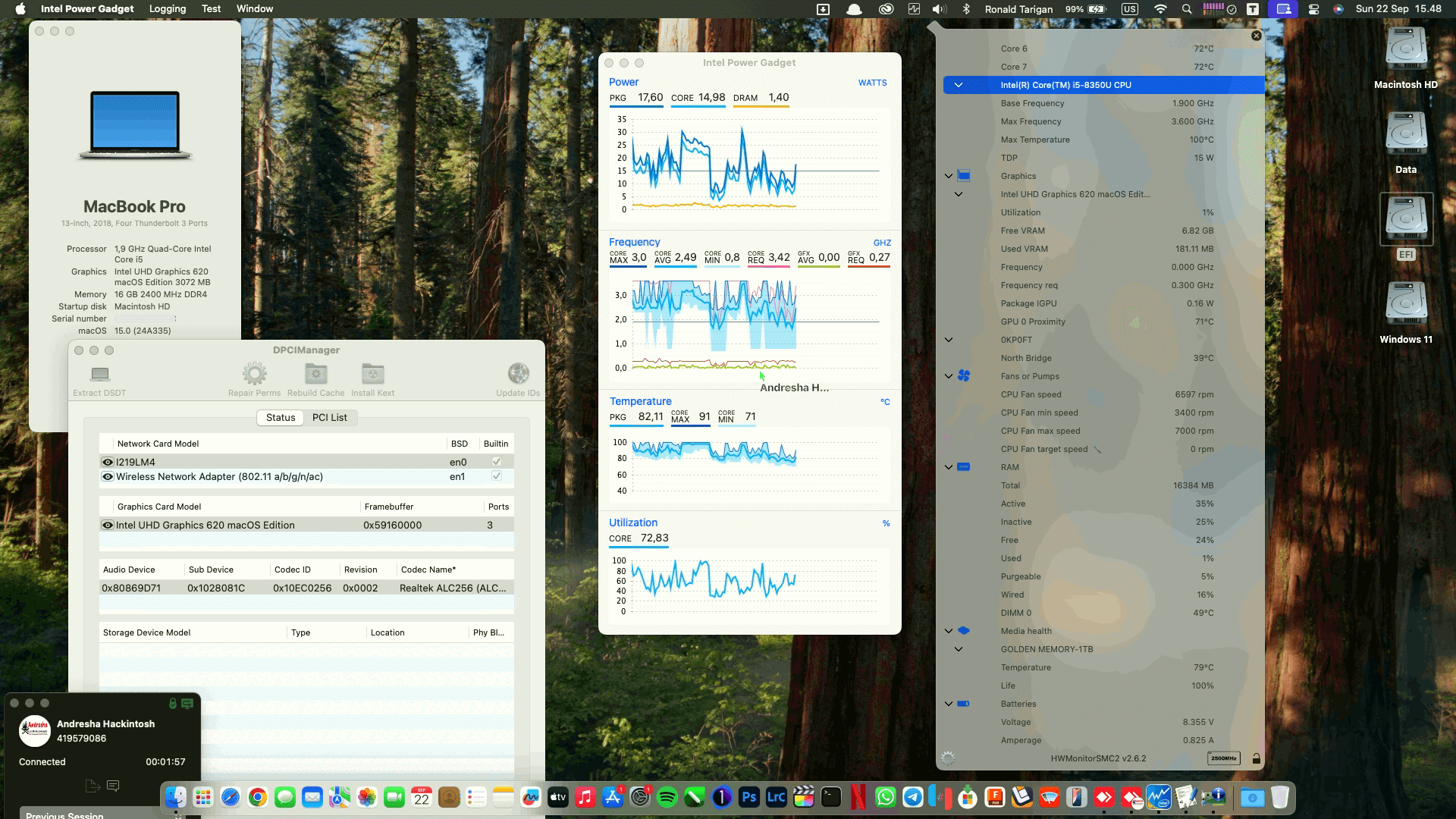 Success Hackintosh macOS Sequoia 15.0 Build 24A335 in Dell Latitude 7490 Touchscreen